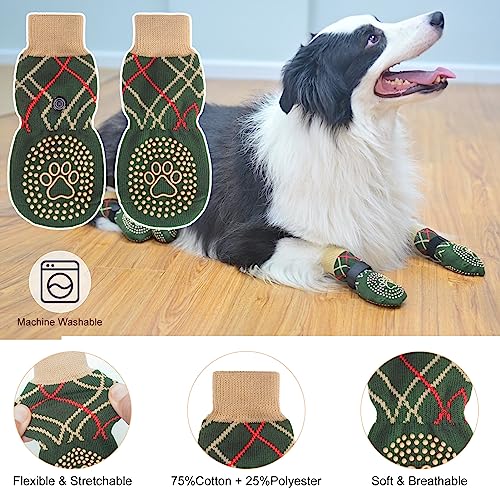 6PCS Dog Socks to Prevent Licking Paws for Hot (Green / S/M(Pack of 6))