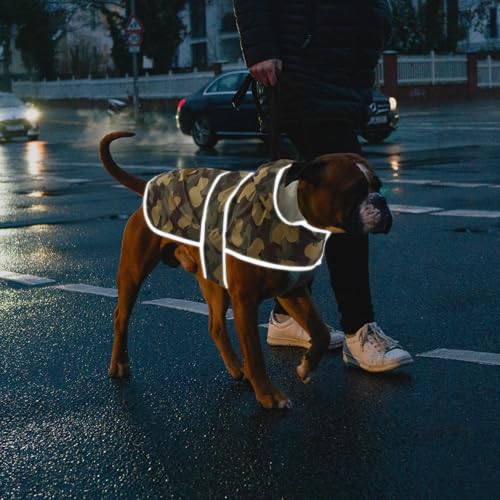 Dog Raincoat for Small Dogs Puppies Waterproof Jacket Hooded Rain Coats with Reflective Strips Leash Hole & Poncho Adjustable Fit (Camo Ducks / Small)