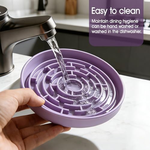 Silicone Slow Feeder Bowl with 37 Non (Purple)