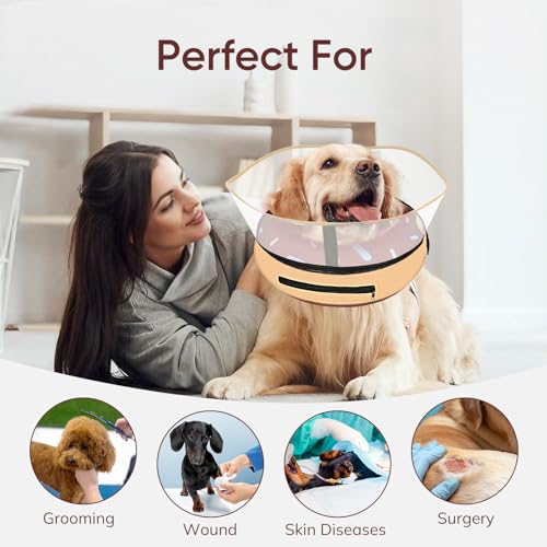 Raised Inflatable Dog Cone After Surgery (DonutBrown / M(Neck 9"-13"))