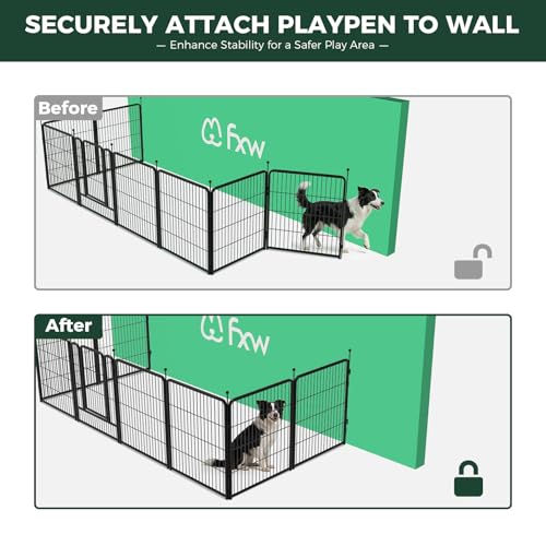 Rollick Dog Playpen with Fence (Black / 32"H)