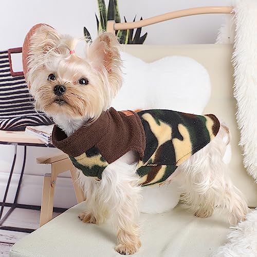 Dog Vest Sweater Pullover Sweatshirt Jacket for Small Dogs Coat for XXS XS S Dogs Boy Girls Chihuahua Teacup Yorkie pet Doggie Outfits Clothing Cat Apparel (Camouflage / X-Small (Chest 13in ))
