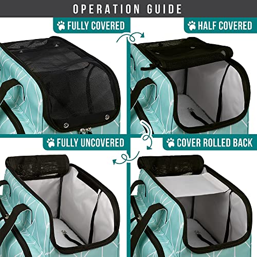 Small Dog Purse Carrier (Chevron Teal)