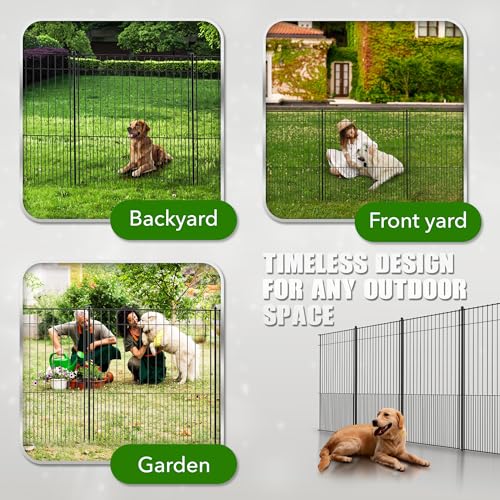 Tall Fence Panels (29” L x 32” H (10 Panels) / Black)
