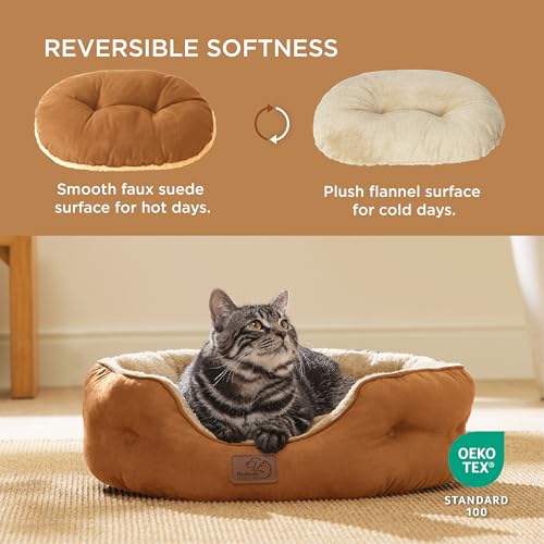 Small Dog Bed Washable (20"L x 19"W x 6"Th / Terracotta)