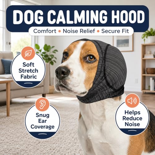Dog Calming Head Wrap (Gray / S:Head Circumference: 11.8–13.8 in)