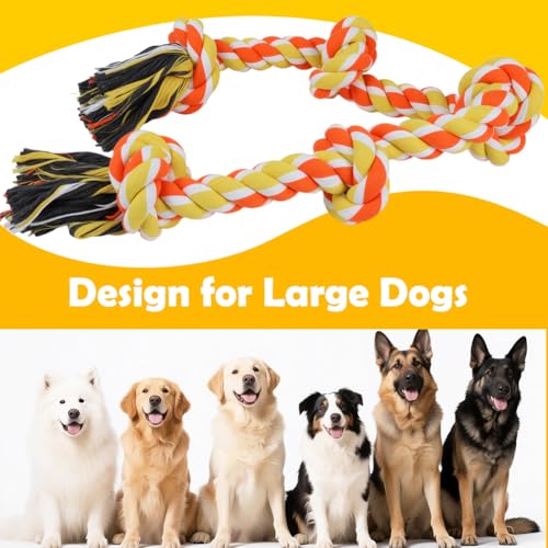 Dog Rope Toy for Large Dogs (Orange / Large)