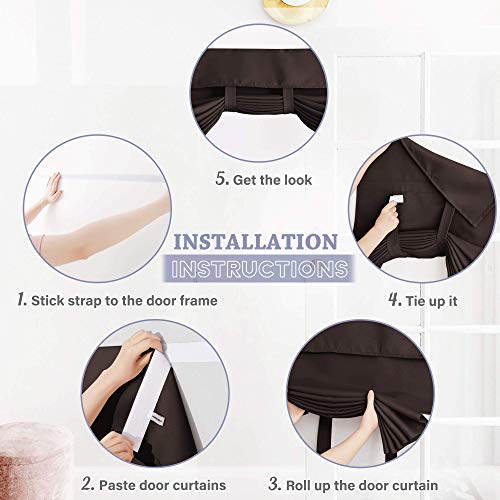 Door Window Curtains for Patio Door (Brown / 26"W x 20"L (Pack of 1))