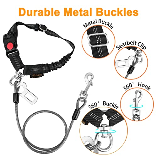 Chew Proof Dog Car Seat Belt (Black / 1 Pack)