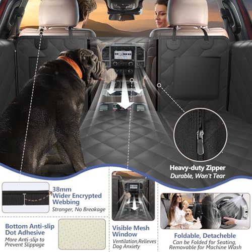 Dog Truck Seat Cover for Back Seat (XL - For Full Size Truck / Full Size SUV / Black)