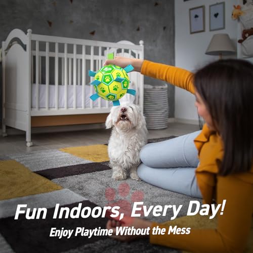 Dog Toys Soccer Ball (Yellow Green / 8 Inch)