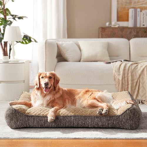 XL Orthopedic Dog Bed for Large Dogs (XL Plus(45"L x 32"W x 9.5"Th) / Brown)