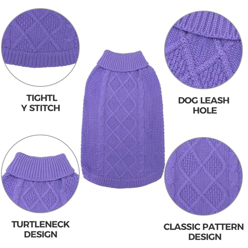Turtleneck Dog Sweater (Medium / Light Purple)