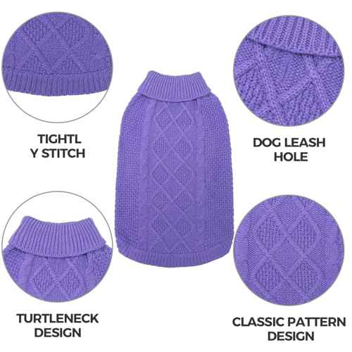 Turtleneck Dog Sweater (Large / Light Purple)