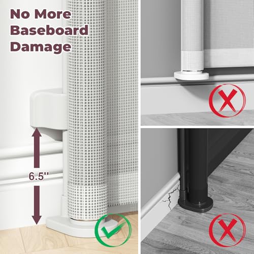 96" Retractable Baby Gate (White / 34" Tall x 96" Wide)