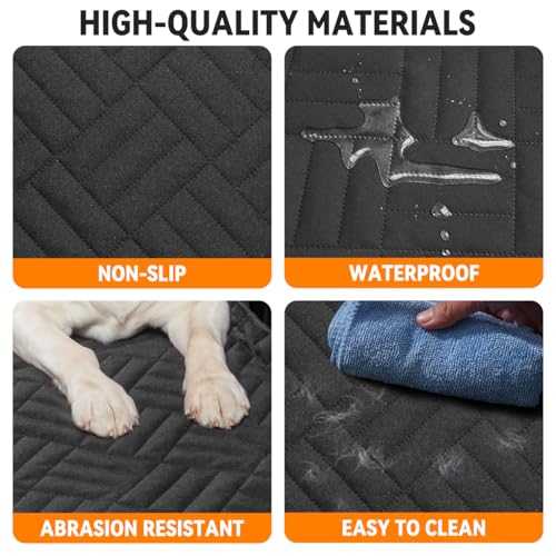 Hard Bottom Dog Car Seat Cover for Full (Black / For Full Size Truck)