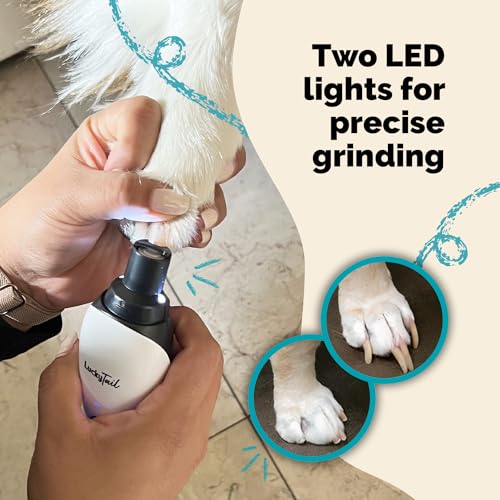 LuckyTail Pet Nail Grinder for Dogs and Cats (White)