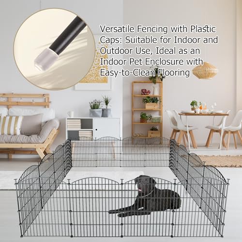 10 Panel No Dig Metal Garden Fence 32"H x 23.6'L Dog Fence Outdoor for Yard (10pc 23.6 ft(L) X 32 in(H)-Convex)