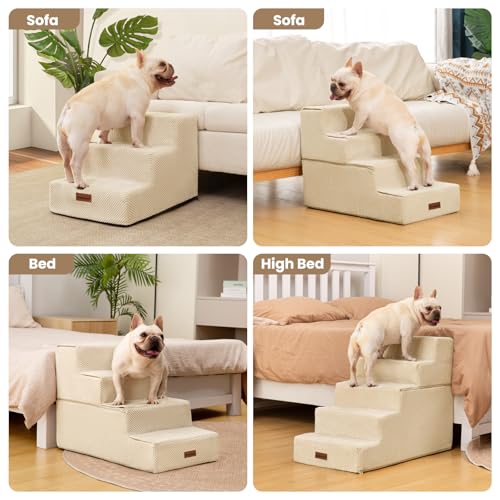 Dog Stairs for High Beds 22.6" H (Beige / 5-Step 22.6" H)