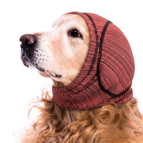 Dog Noise Cancelling Ear Muffs for Anxiety Relief (Red / X-Large(Head: 19.7"–23.6"/50-60cm))