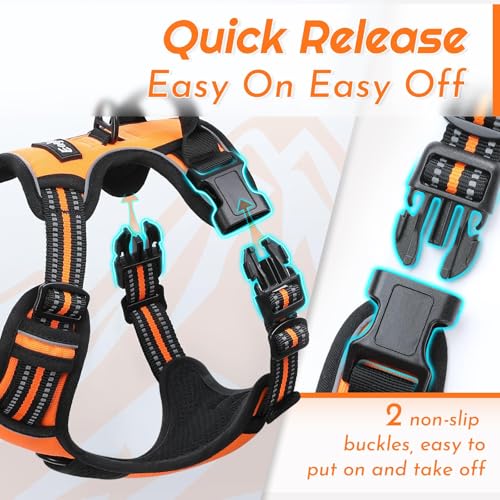 Dog Harness for Medium Sized Dogs (Medium / Orange)