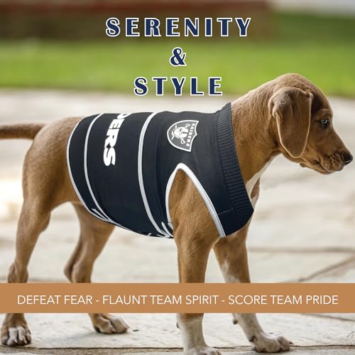 NFL LAS Vegas Raiders Dog Anxiety Shirt Calming Soothing Solution Vest (Las Vegas Raiders / Small)