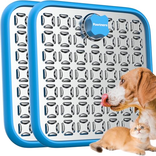 Stainless Steel Large Lick Mat for Dogs (blue / 2pack)