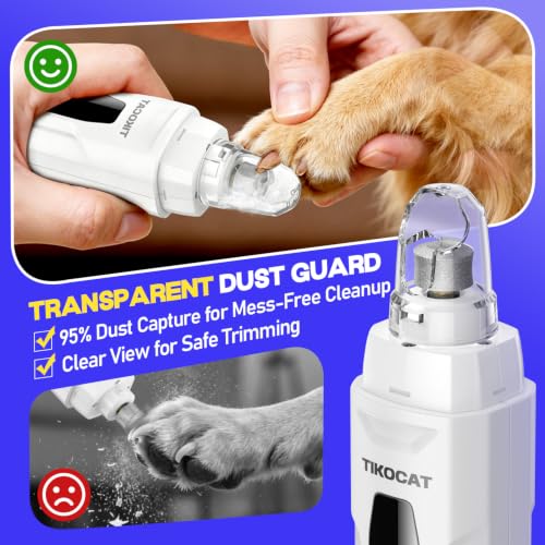 Whisper Quiet Dog Nail Grinder 50%More Power for Sensitive Dogs (White)