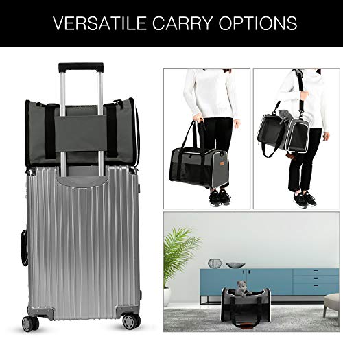 Cat Carrier Portable Foldable Dog Pet Carrier (19.7"L x 12.0"W x 12.0"H / Brown)