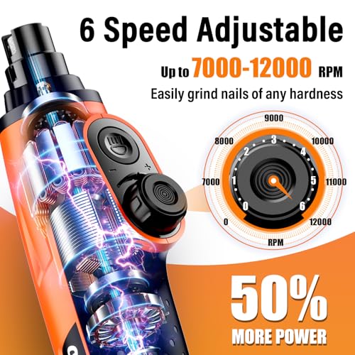 Smart 6 Speed Dog Nail Grinder (Orange)