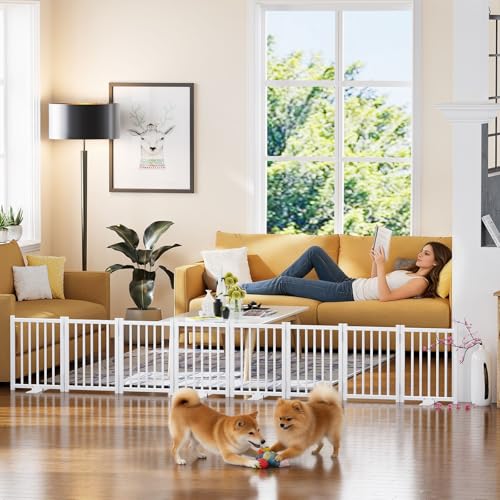 2 Pack Short Dog Gate Indoor (White / 4 Panel-16''H (2Pack))