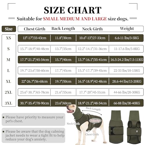 Dog Anxiety Vest Hoodie with Head Cover (S / ArmyGreen)