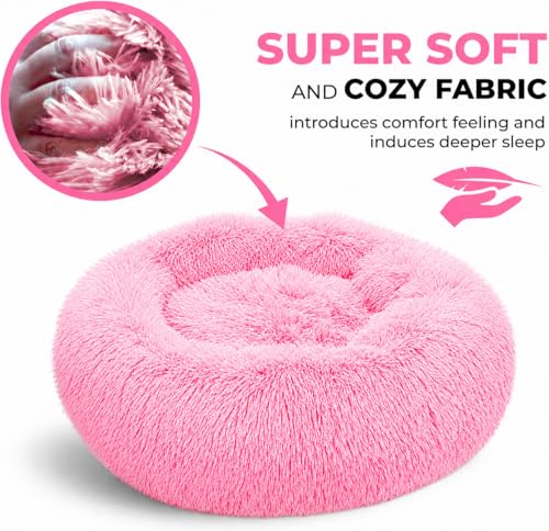 Cat Beds for Indoor Cats (Gradient Pink / 23.00" x 23.00" x 7.00")