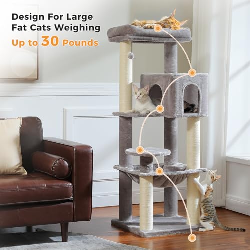 57.8" Heavy Duty Cat Tree for Maine Coon (Grey / 57.8in)