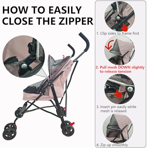Cat Stroller Foldable Lightweight for Small Dogs Cats 0 (pink)