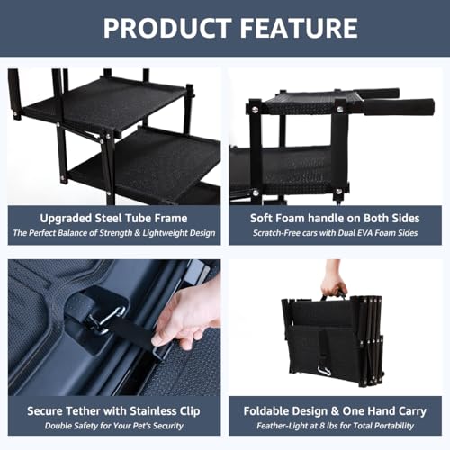 Foldable Dog Stairs for Large Dogs (5 Steps)