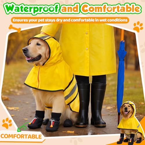 Waterproof Dog Raincoat Shoes 10 (Single Side / 10-22lbs)