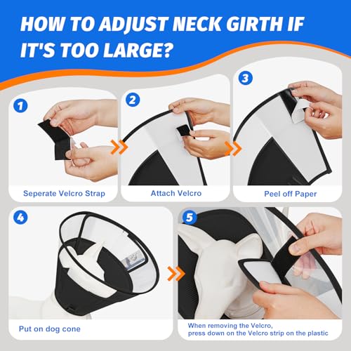 Dog Cone Collar with Soft Padding to Stop Licking (Black / XL(Depth: 11.0, Girth: 16-19.5))