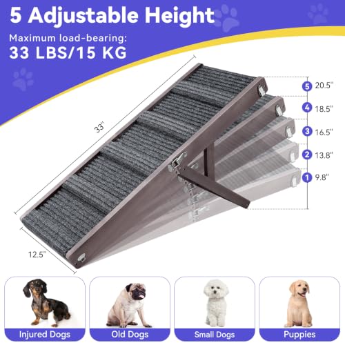 2026 Upgraded Small Dog Ramp for Couch Foldable (Grey Purple / 80×30cm-for couch)
