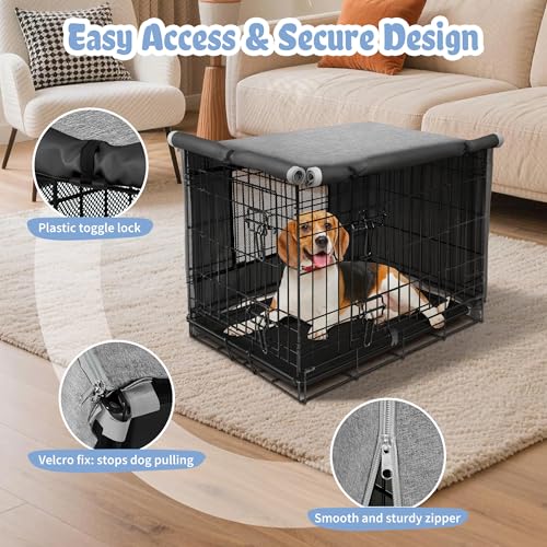 Dog Crate Cover (30.0"L x 19.3"W x 21.3"H / Grey)