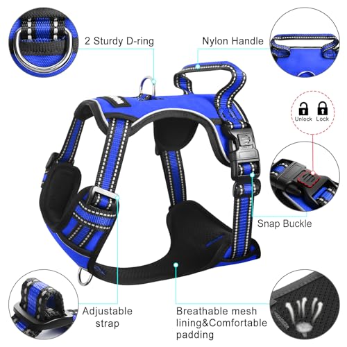 Dog Harness No Pull (Medium / Blue)