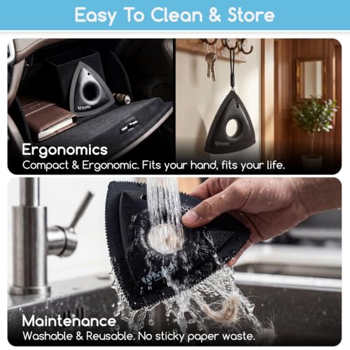 Mini Pet Hair Remover for Car Detailing Dog Hair Tool Brush (Black)