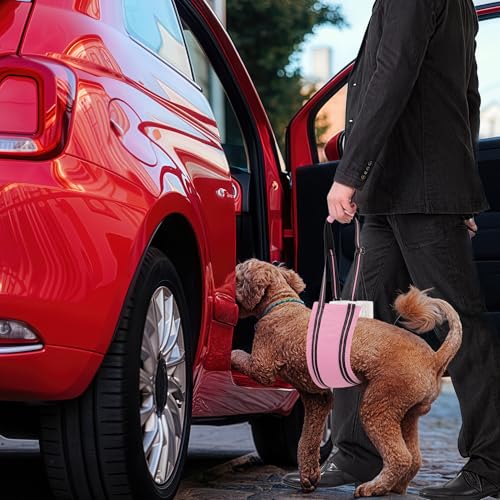 Adjustable Dog Sling Dog Lift Harness Hind Leg Support (Pink / L)