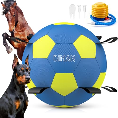 Herding Ball for Dogs with Straps (25 Inch / Blue Yellow)