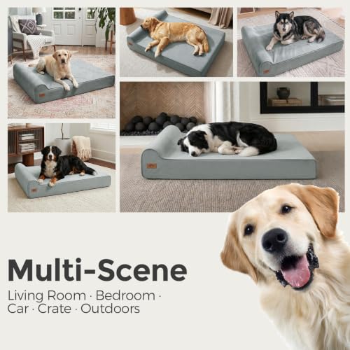 XXL 35D Memory Foam Dog Bed for Extra Large Dogs (XX-Large / Light Blue)