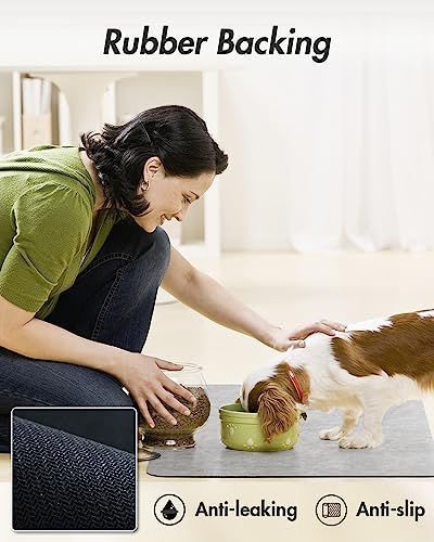 Absorbent Pet Feeding Mat (LIGHTGREY / 12"x19")
