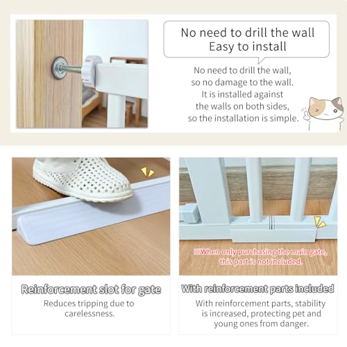 Extra Tall Cat Gate 61.02" High 63.39" (61.02" H-white / 63.39"-67.71" W)