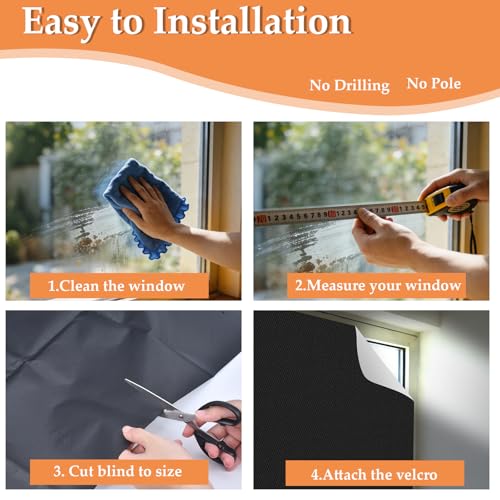 57" W x 39" H Blackout Shades for Windows (39"W x 57"H)