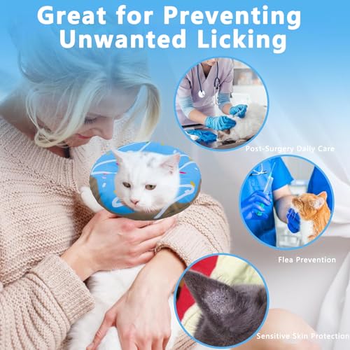 Cat Cone Collar Soft (Waterproof Blue / Medium)