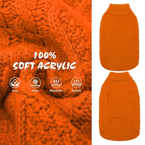 Dog Sweater for Large Dogs (Orange / Large)